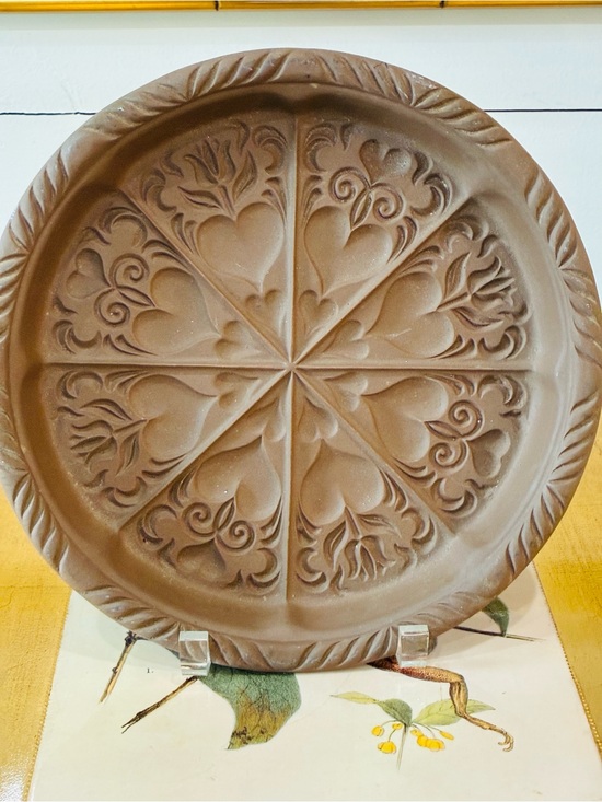 Hartstone Other - Vintage Hartstone USA Shortbread Mold Hearts Tulips Stoneware Baking Mold